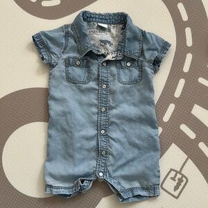 Blue Denim Baby romper bodysuit